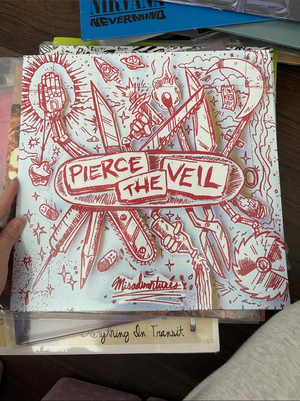 Pierce the Veil 'Misadventures' Red & White Vinyl Record